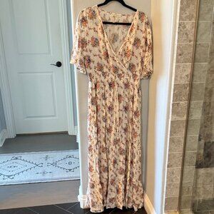 Lovestitch Cream Floral Maxi Dress